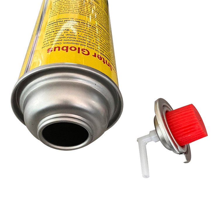 Válvula de fogão de acampamento aerossol lata de metal lata válvula de gás butano